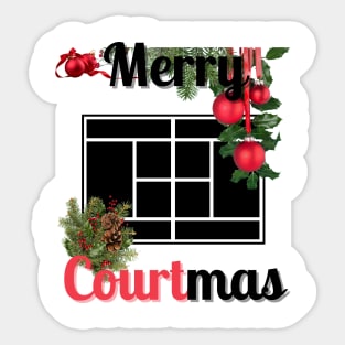 Merry Courtmas Christmas Tennis Sticker